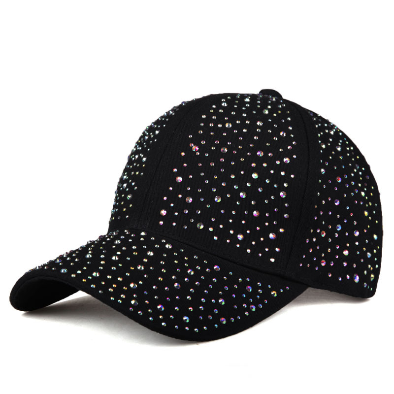 Unisexe De Base Couleur Unie Strass Casquette De Baseball display picture 1