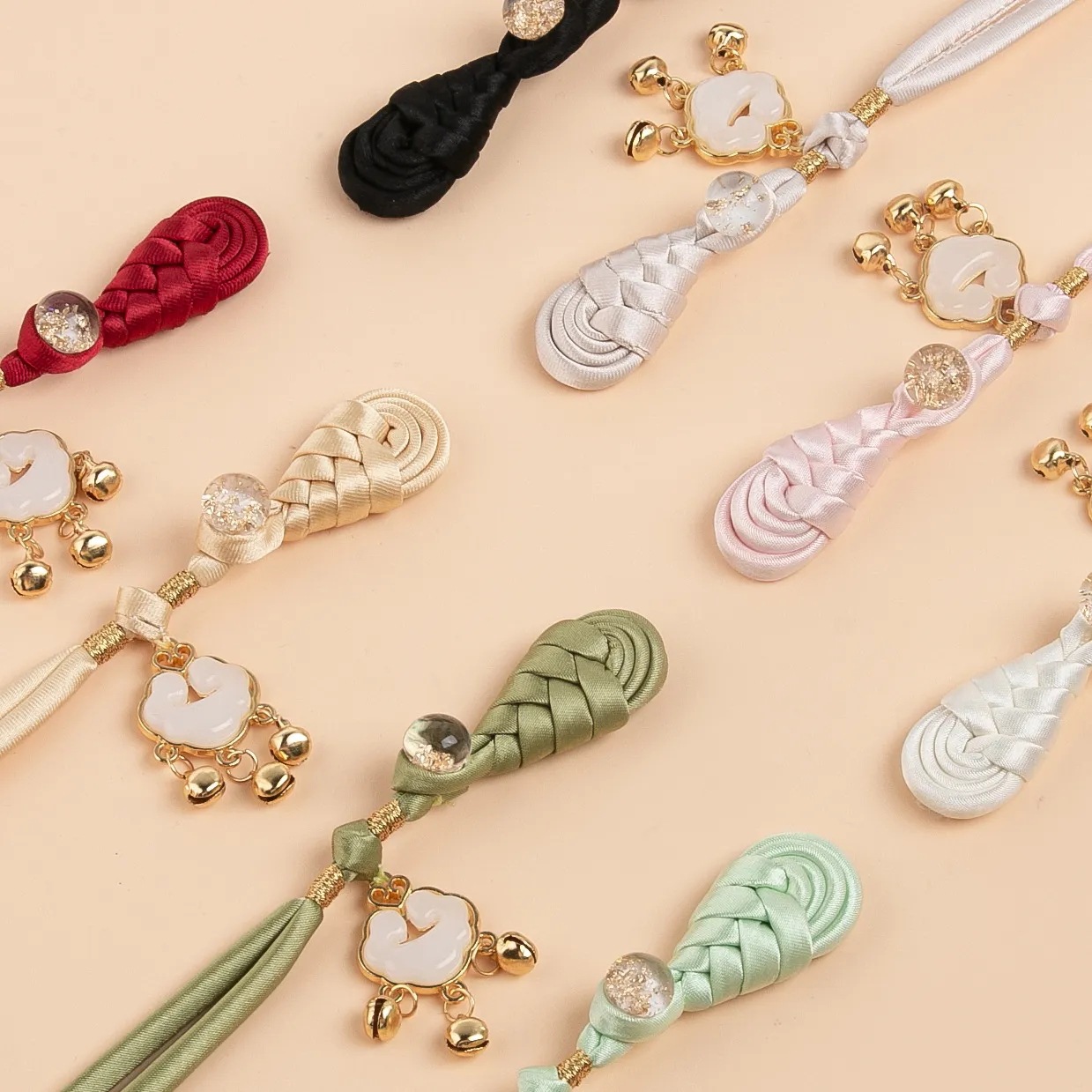 旗袍盘扣手工编织绕线琵琶长尾辫子布扣汉服国风服盘扣复古唐装