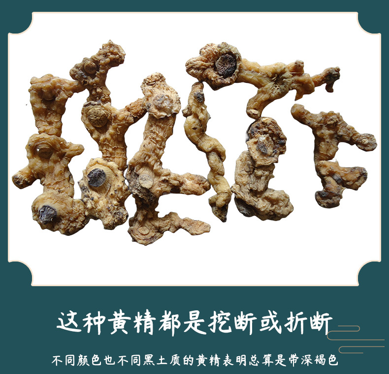 Wild Huang Jing Dried Polygonatum Root Tea Grade 500g Steamed and Sun Dried from Jiuhua Mountain Anhui quality and texture