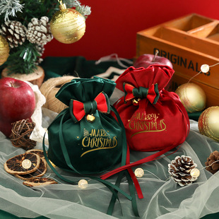 Creative Christmas Gift Bag Christmas Apple Velvet Bag Christmas Eve Candy Box Christmas Fruit Velvet Drawstring Bag