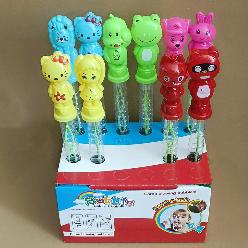 子供用ハンドヘルドバブルスティック大型バブルマシンバブル液体バブル水漫画のおもちゃバブル幼稚園赤ちゃん|undefined