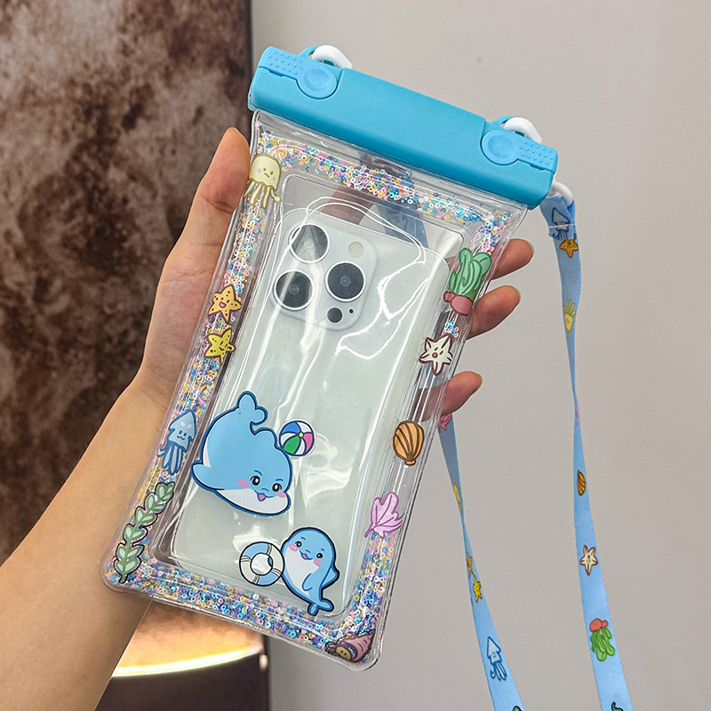 Bolsa impermeable para teléfonos móviles, bolsa de aire de dibujos animados, cubierta de pantalla táctil, bolsa impermeable para teléfonos móviles de 8 grados, bolsa impermeable para nadar, bolsa impermeable para buceo image 7