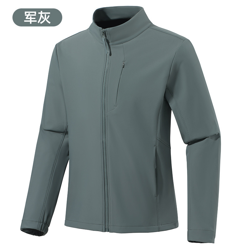 Spring and autumn warm outerwear, men's outdoor softshell jacket, men's stand-up collar, fashionable and durable sports top, men's casual jacket Spring and autumn warm outerwear, men's outdoor softshell jacket, men's stand-up collar, fashionable and durable sports top, men's casual jacket