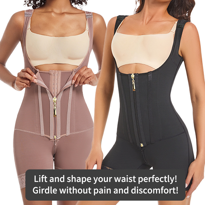 Buttoned Mesh One-Piece Shapewear with Zipper, Waist-Cinching, Tummy-Tucking, Butt-Lifting, Body-Sculpting, Tight-Fitting Corset with Resin Zipper Buttoned Mesh One-Piece Shapewear with Zipper, Waist-Cinching, Tummy-Tucking, Butt-Lifting, Body-Sculpting, Tight-Fitting Corset with Resin Zipper