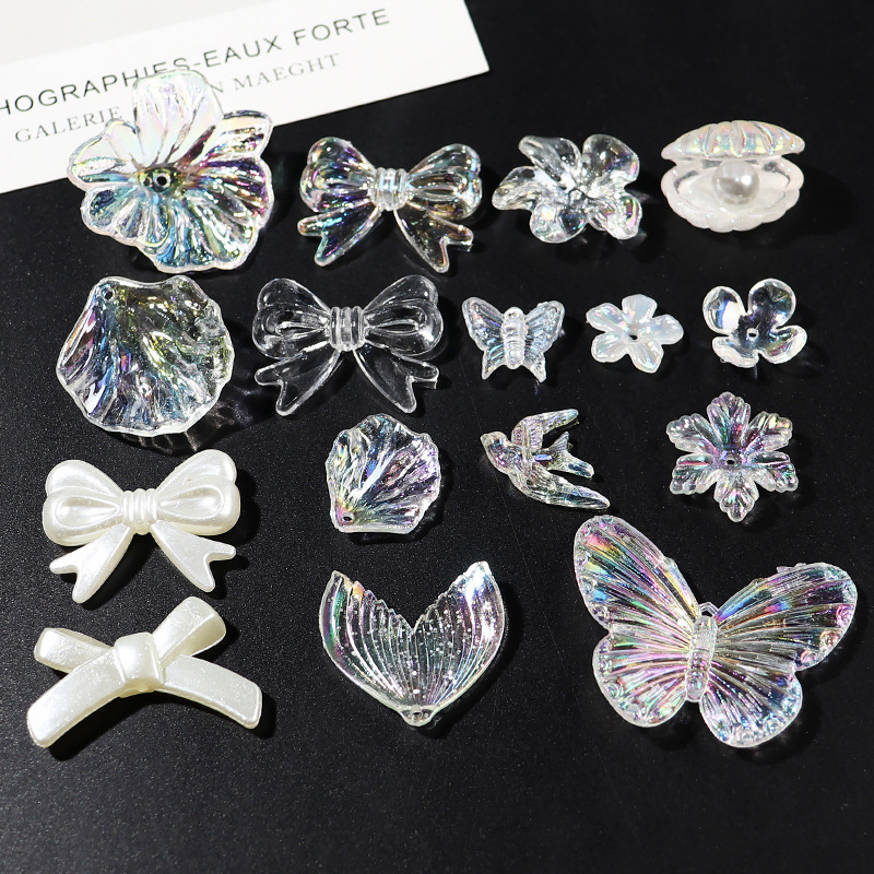 Crystal Magic Bow Shell Swallow Cream Glue Phone Case diy Handmade Drop Glue Homemade Hairpin Accessories for Women