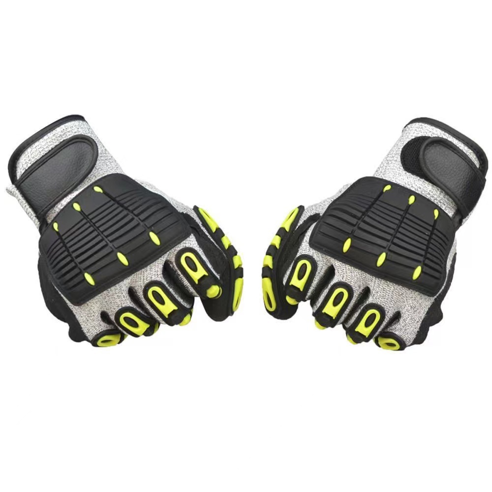 现货TPR防撞手套机械操作防砸防挤防护手套骑行运动登山防震手套