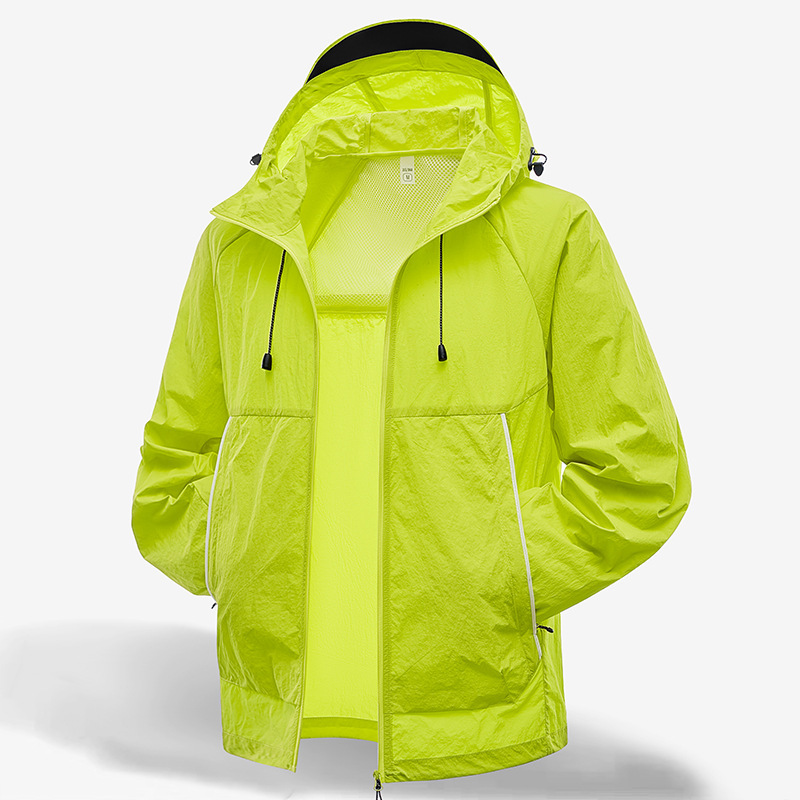 Summer New Men's Casual Sports Jacket Outdoor Mountaineering Quick-Drying Sun Protection Clothing Breathable Anti-Uv Pure Color