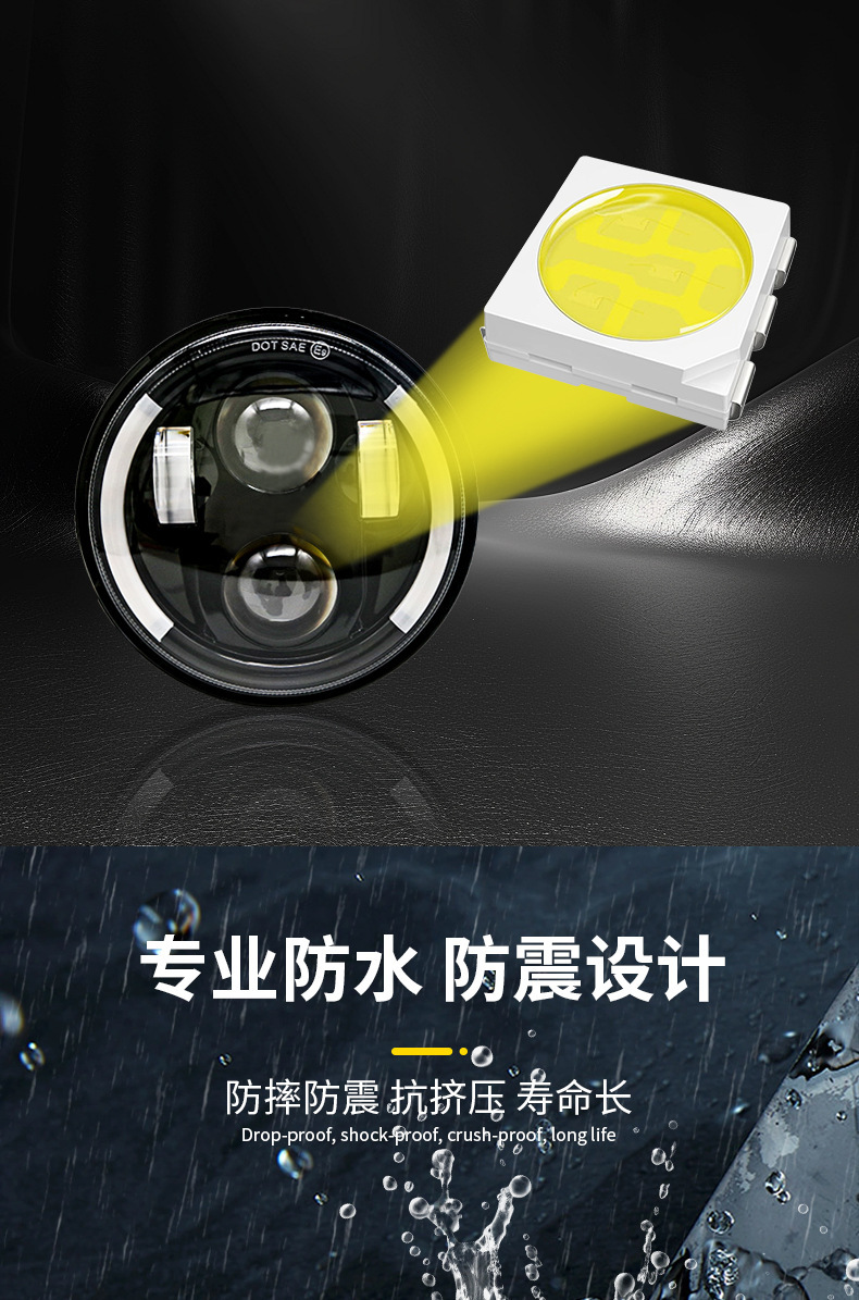Cross-Border Popular Led Headlights 5.75inch Angel Eye Modified Lights for Motorcycles and Electric Vehicles Modified Front Headlights