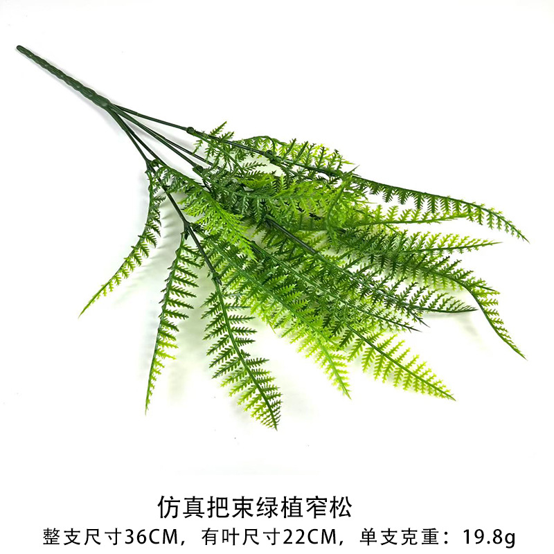 녹색 식물과 좁은 소나무의 시뮬레이션 묶음