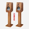 No. 6 black wood two-way test speaker with feet set