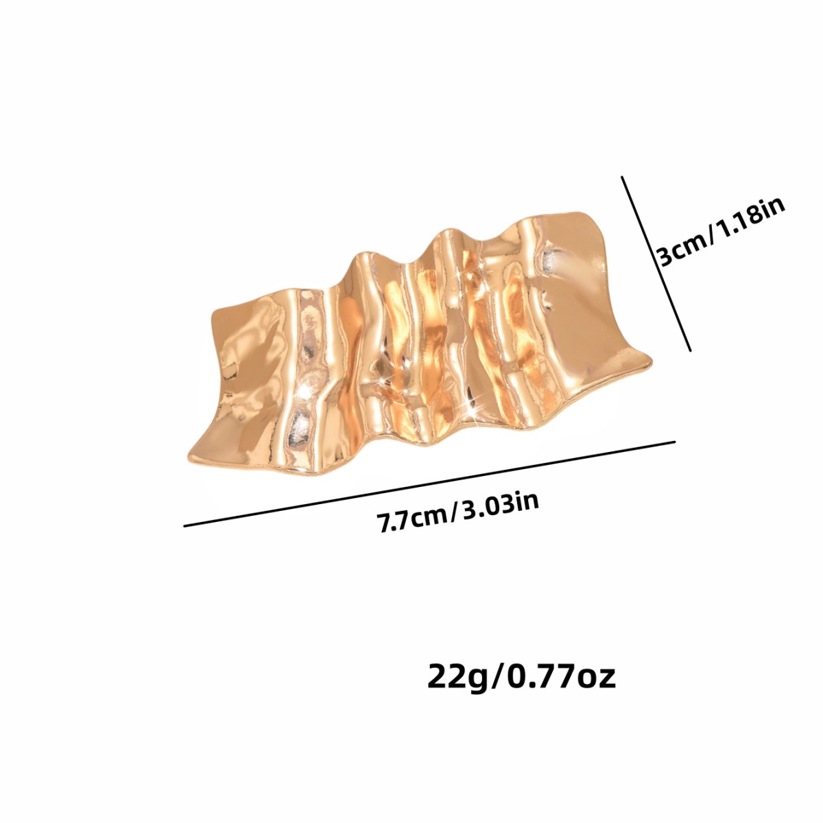 Europa y los Estados Unidos transfronterizos metal pinzas de cabello convexas plegables resorte pinzas de cabello temperamento elegante irregular pinzas de cabello líquido