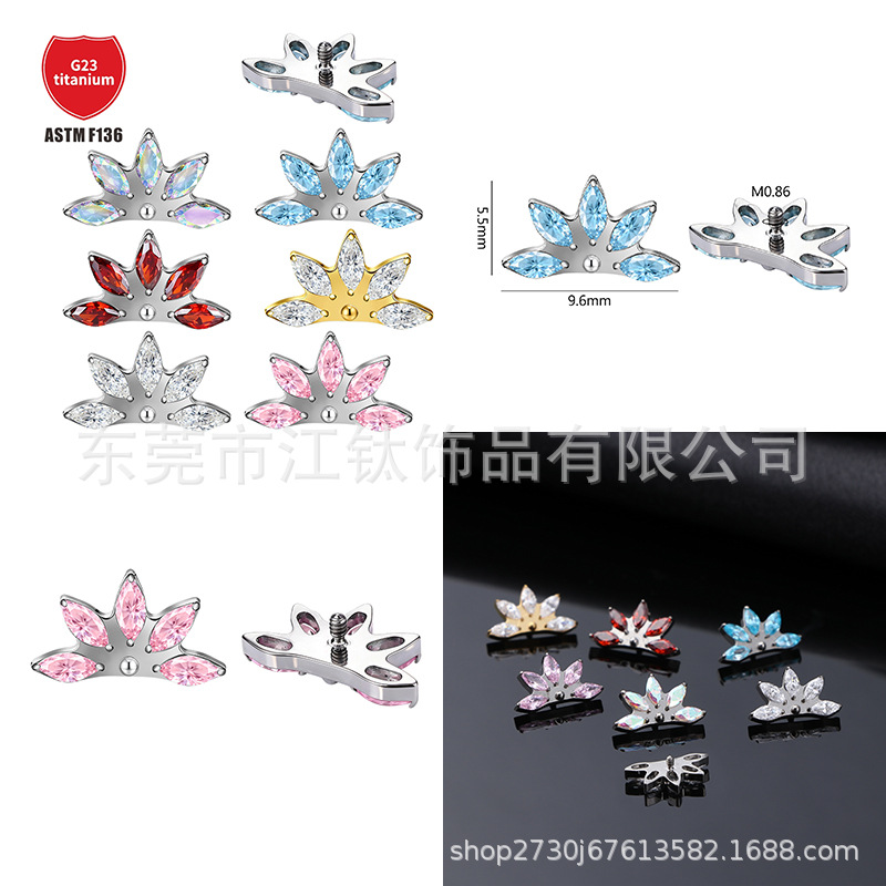 Pointed titanium steel lip stud product view