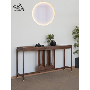 New Chinese-style Black Walnut Wood Entrance Cabinet Modern Simple Entrance Table Light Luxury Right-facing Doorway Table End View Desk