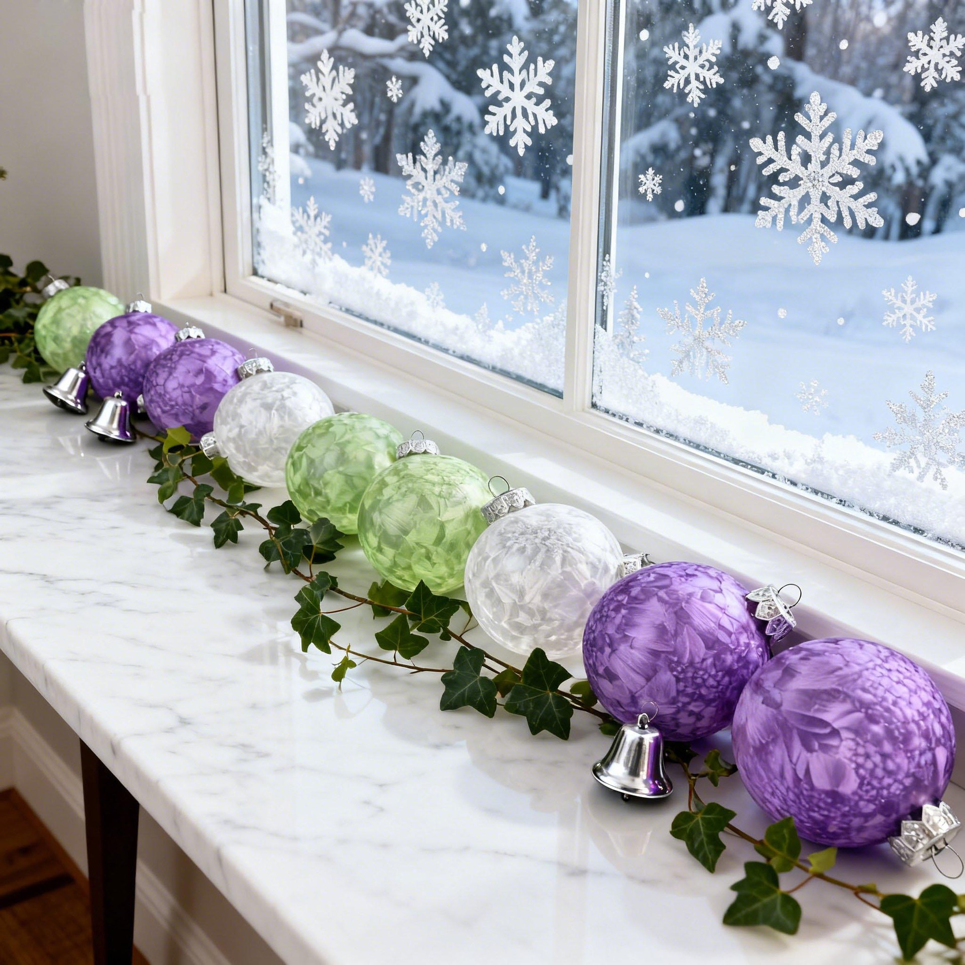 Explosiones transfronterizas 8CM plumas de plástico transparente sensación de bola de Navidad creativa bola de decoración de Navidad colgante de árbol de Navidad