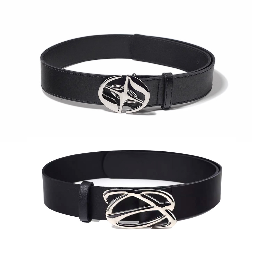New Retro Black Belt With Trendy And Cool Metal Buckle For Men, Versatile And Simple For Women, Decorative Belt With Ins Style, Niche Belt_voghion.com