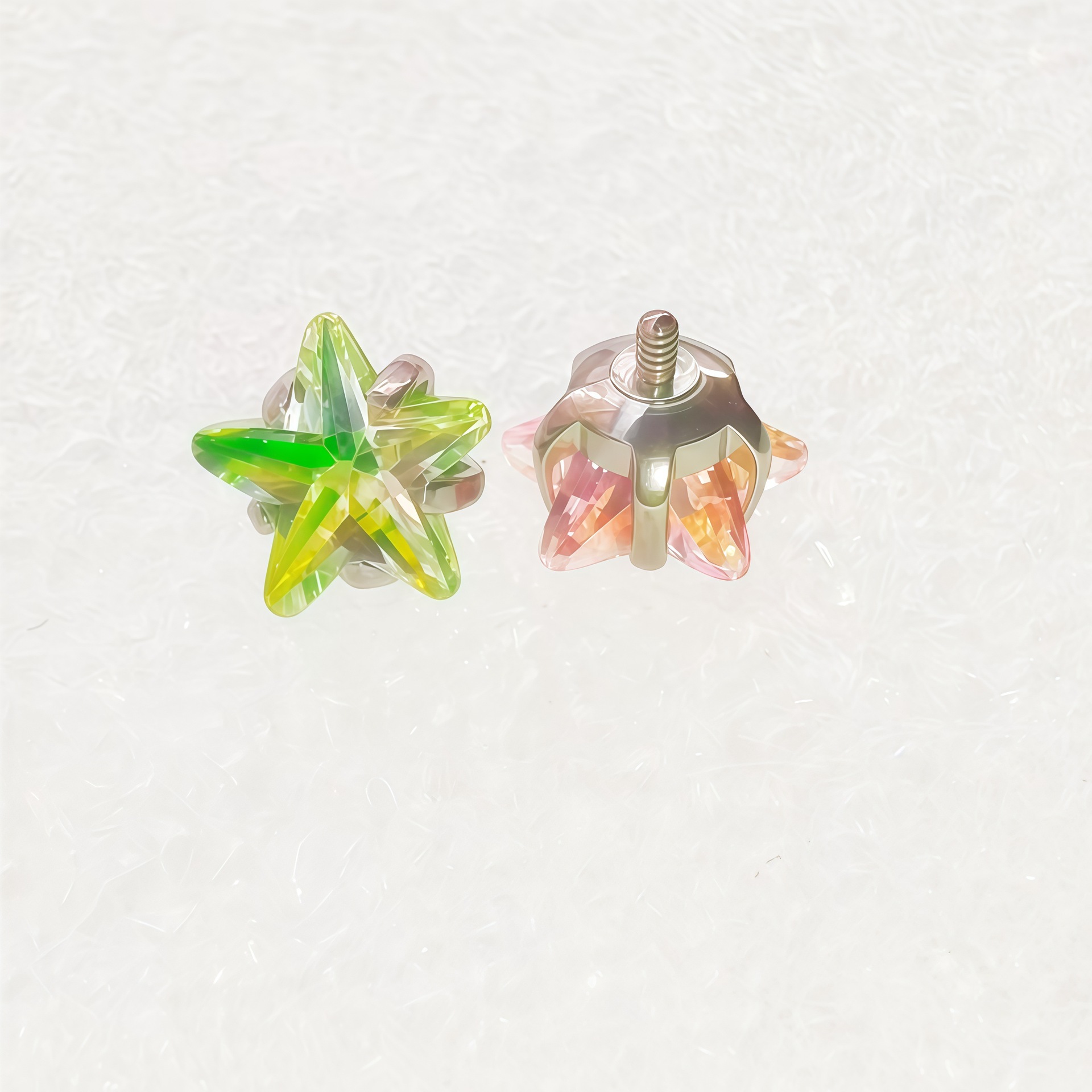 F136 Titanium Alloy Sparkling Zircon Five-Pointed Star Earrings Lip Studs Ear Piercing Jewelry detail image 11