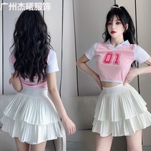 韩女团同款中大学生运动会啦啦操团体演出舞台拉拉队表演服装女