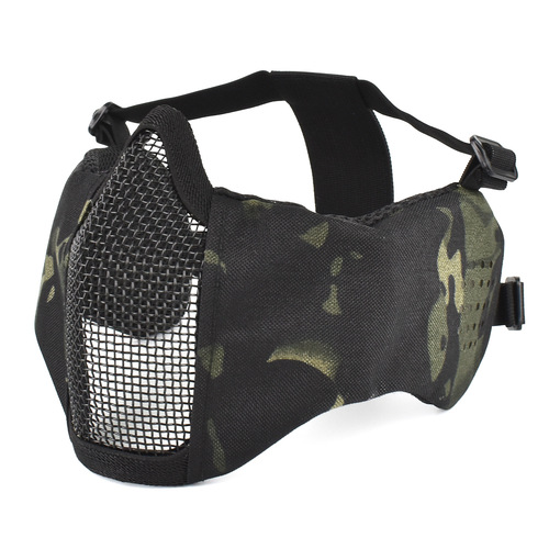 Zlang Manufacturer Wholesale Half Face Ear Protection Tactical Wire Mask Outdoor Cycling Breathable Real CS Military Fan V12