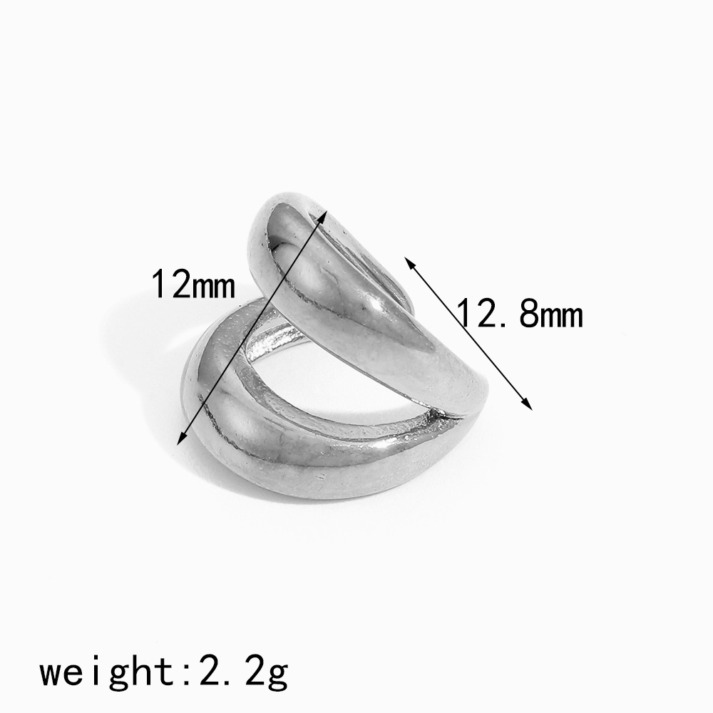 INS Wind Geometry Personality 18k Gold Acero inoxidable Earbone Earplugs Europeos y Americanos Simplificados Doble Capa Earplugs en forma de U