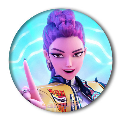 新款Kpop猎魔女团徽章卡通周边吧唧 马口铁胸章挂件|undefined