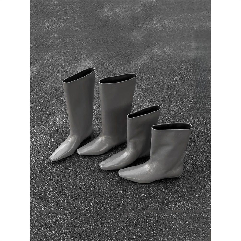 Soft Leather Height-Increasing Straight Wide Mid-Calf Boots for Women 2026 Square-Toe Stylish Fashion Boots Minimalist Elegant Work Boots Soft Leather Height-Increasing Straight Wide Mid-Calf Boots for Women 2026 Square-Toe Stylish Fashion Boots Minimalist Elegant Work Boots