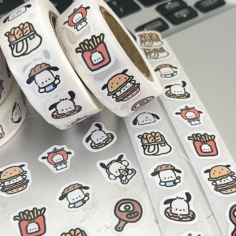 Little Red Riding Book Same Style Gourmet Small Handbag Roll Sticker Handbook Notebook Phone Case Sealing Sticker Cartoon Student Necessary