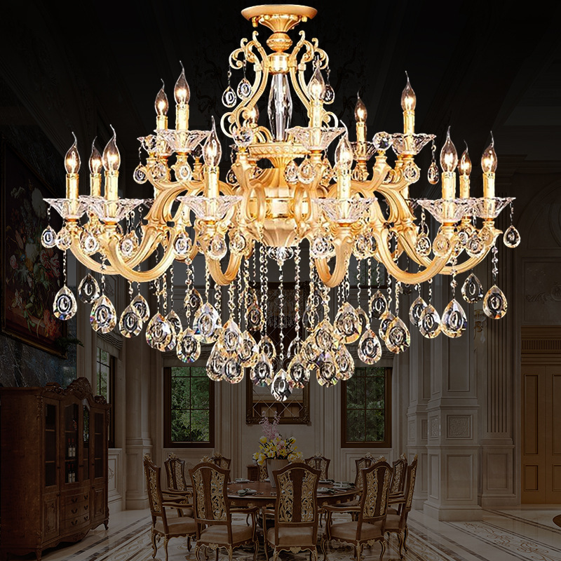 高档欧式水晶复古吊灯法式客厅大堂吊灯别墅酒店工程灯具厂家直销