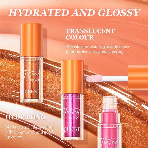 QIBEST Cross-border Moisturizing Brightening Lip Oil Moisturizing Lip Honey Mirror Lip Oil Repair Lip Gloss Makeup