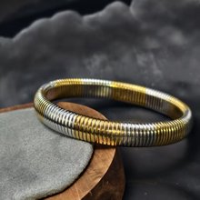 主播同款单圈不锈钢弹簧手镯叠戴手环简约三圈手链时尚送女友手饰