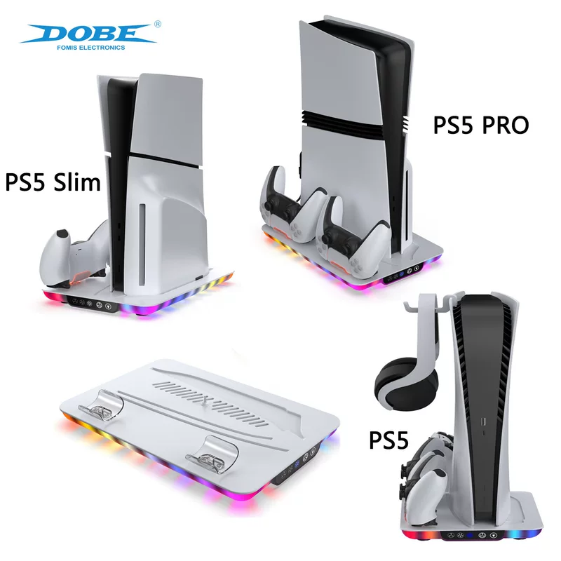 P5 рукоятка сиденье заправка хранение наушников PS5pro/PS5slim/PS5 корпус база охлаждения с цветной фоновый подсветкой
