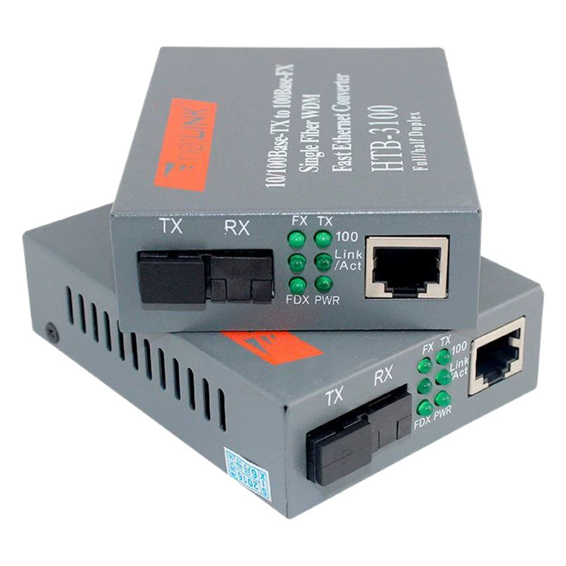Оптовая Продажа с фабрики волоконно-оптический трансивер HTB-3100AB-25KM одномодовый одноволоконный фотоэлектрический Преобразователь 100 мегабит