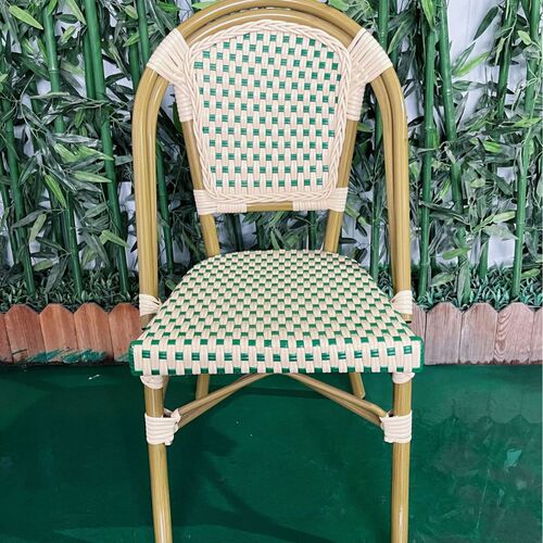 Outdoor French-style table and chairs balcony wicker chair rattan chair set of three coffee shop milk tea shop inn retro dining chair courtyard