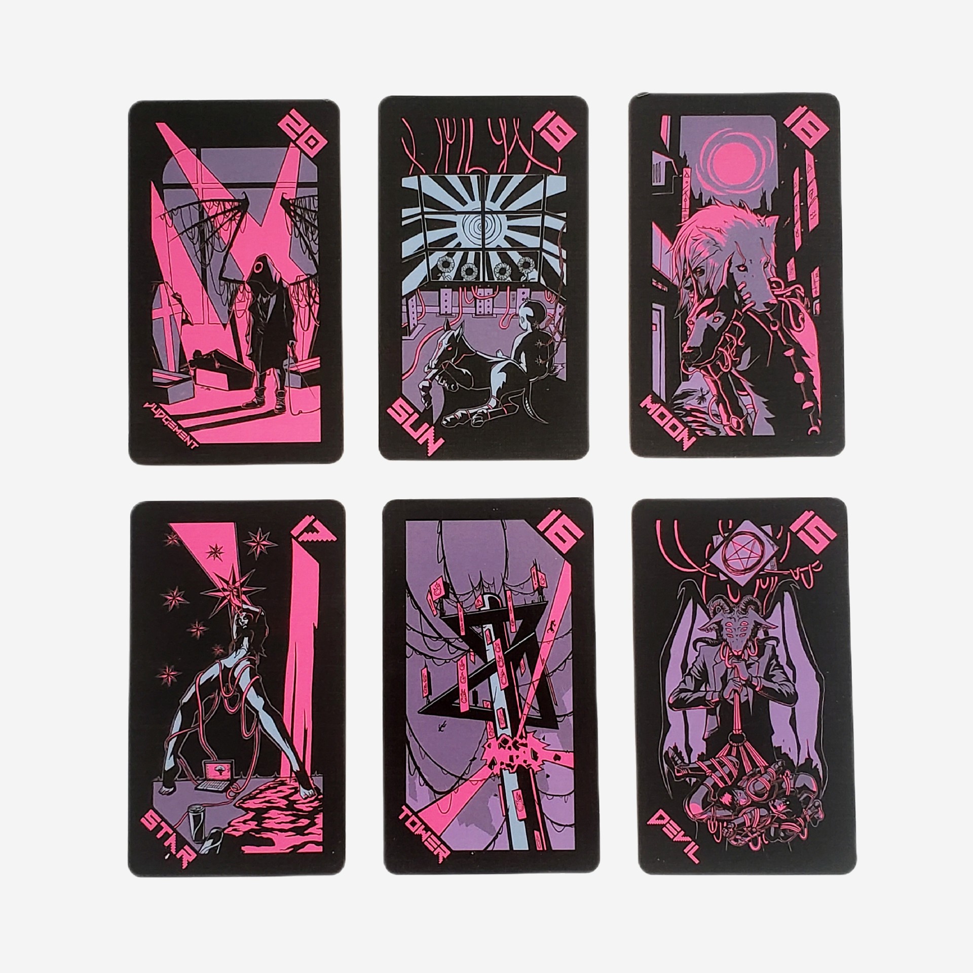 Cartas de jogo de tabuleiro tarot neon moon para festas divertidas_voghion.com