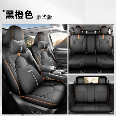 Modelə uyğun (Original) oturacaq örtükləri Toyota Highlander Seat Covers, 7-Seater - black-and-orange-seven-seater-luxury-version-22-26-highlander