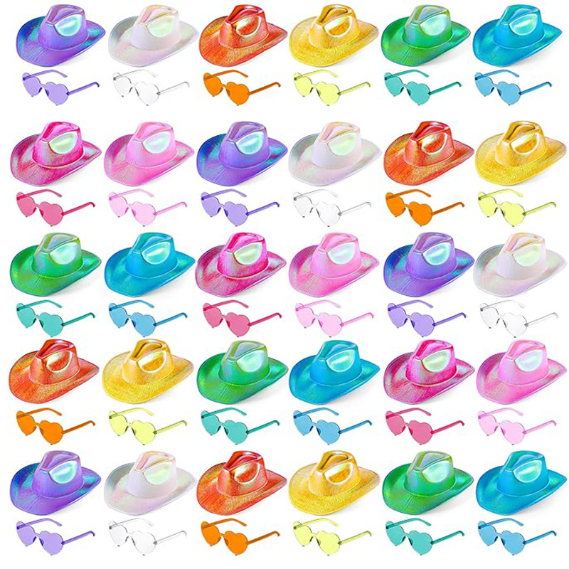 Fabricantes de sombreros de vaqueros coloridos de fiesta, sombreros fluorescentes, sombreros de perlas, sombreros de vaqueros coloridos de Halloween