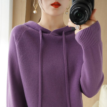 2025春秋冬新款连帽女长袖套头毛衣针织衫修身纯色打底衫外套批发