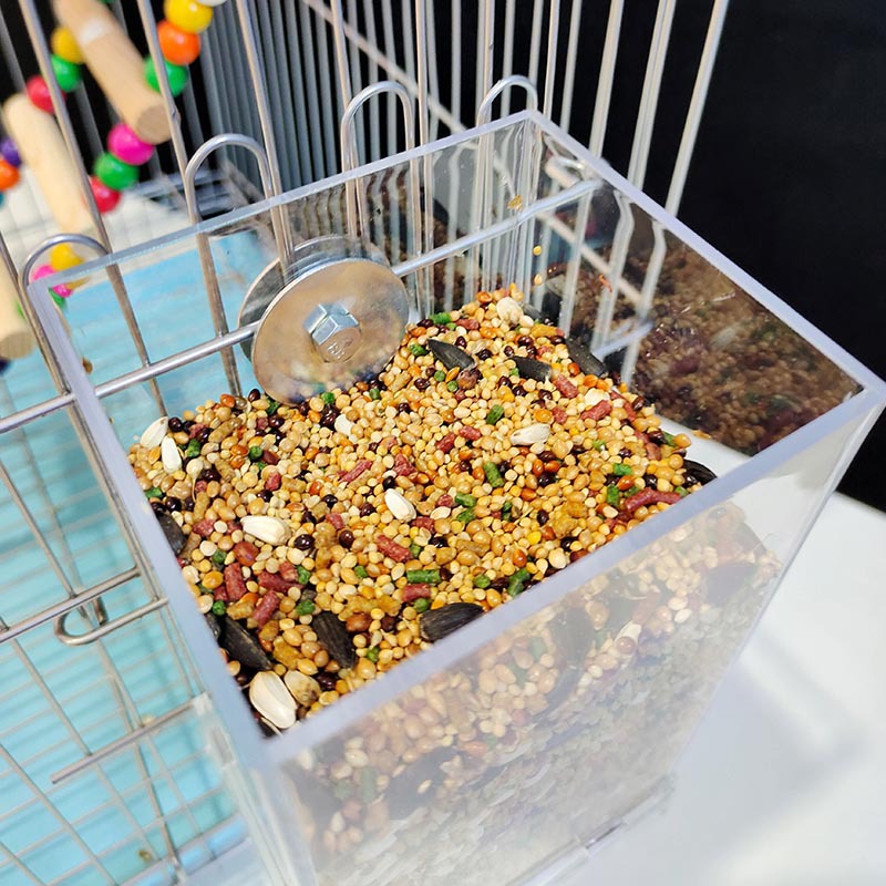 Alimentador automático para pájaros, piel de tigre, papagaios, alimentador para pájaros, caja de alimentación para pájaros a prueba de salpicaduras