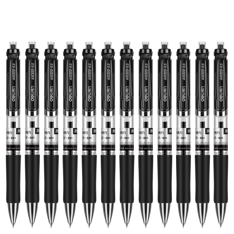 Delit S01 bolígrafo neutro de 0,5 mm bolígrafo neutro de presión de secado rápido bolígrafo de firma de oficina de negocios portátil