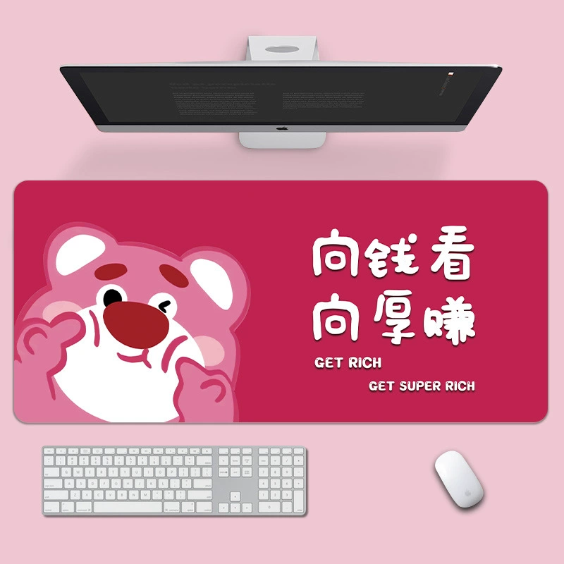 Столовый коврик для мыши — Cartoon Strawberry & Teaching Mouse, большой коврик для клавиатуры, 800×300/900×400 мм