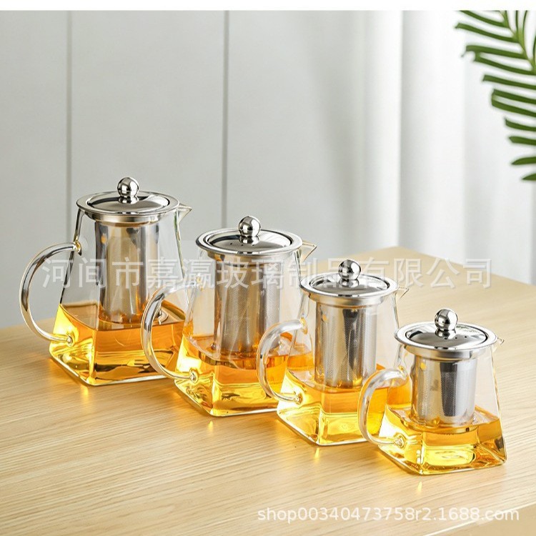 Tetera de Vidrio con Filtro de Vidrio Resistente a Altas Temperaturas para Oficina, Casa de Té