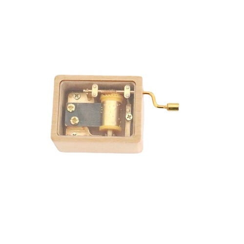 Golden Core Transparent Eight-Tone Music Box with Wooden Handle Student Gift Creative Gift Birthday Gift Wholesale