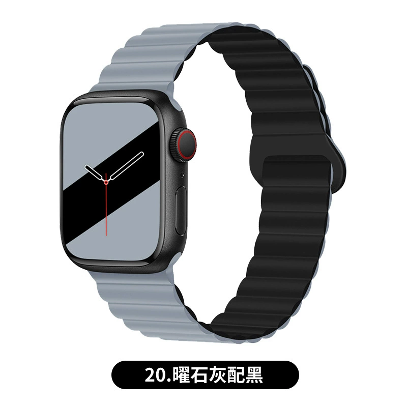 Подходит ремешок Apple Watch двухцветный магнитный силикон IWATCH1-9 поколения/SE