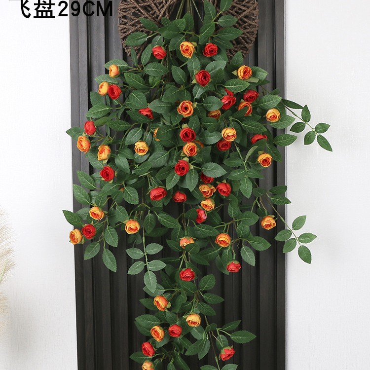 Simulación transfronteriza rosa colgada en la pared de plástico artificial de flores藤 acondicionado de aire acondicionado de pared de hogar orquídea colgante de orquídea decorada planta de藤