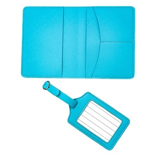 Retail Multi-color Passport Bag Luggage Tag Set Simple Multi-card Passport Holder pu Flight Set Luggage Tag