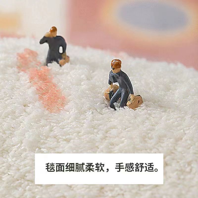 インスタイルラウンドレターカーペットホーム模造カシミア肥厚リビングルームブランケット寝室のベッドサイドブランケット研究子供用フロアマット|undefined
