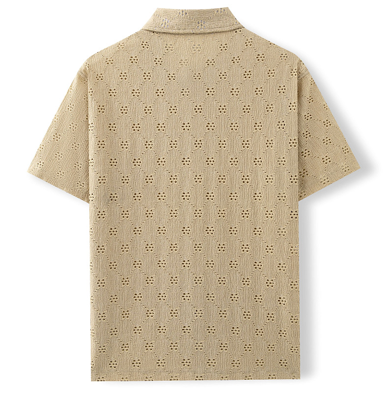 Herren Jacquard Hemd Mit Kurzem Arm Für Den Sommer_voghion.com
