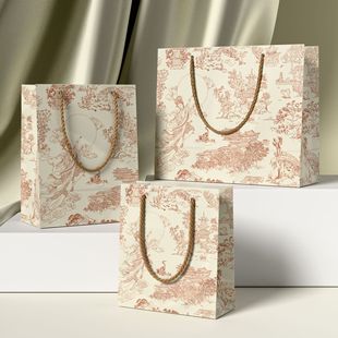 Customizable high-end gift bag beauty salon jewelry packaging portable paper bag clothing store logo thickened 5