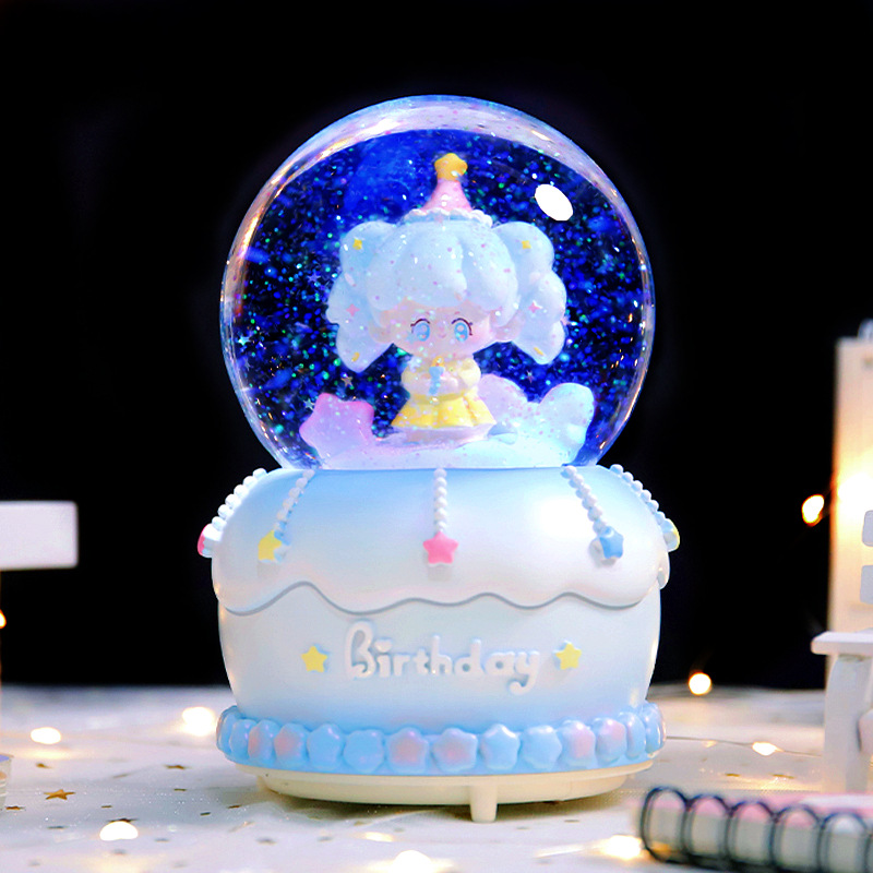 Caricatura adorable perro Pacha bola de cristal adornos de nieve luminosa para niños niños niñas estudiantes regalos al por mayor