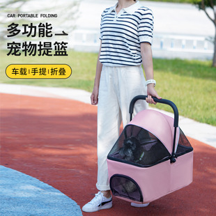 Small Basket Pet Dog Cat Teddy Going Out Lightweight Basket Bag Car Foldable