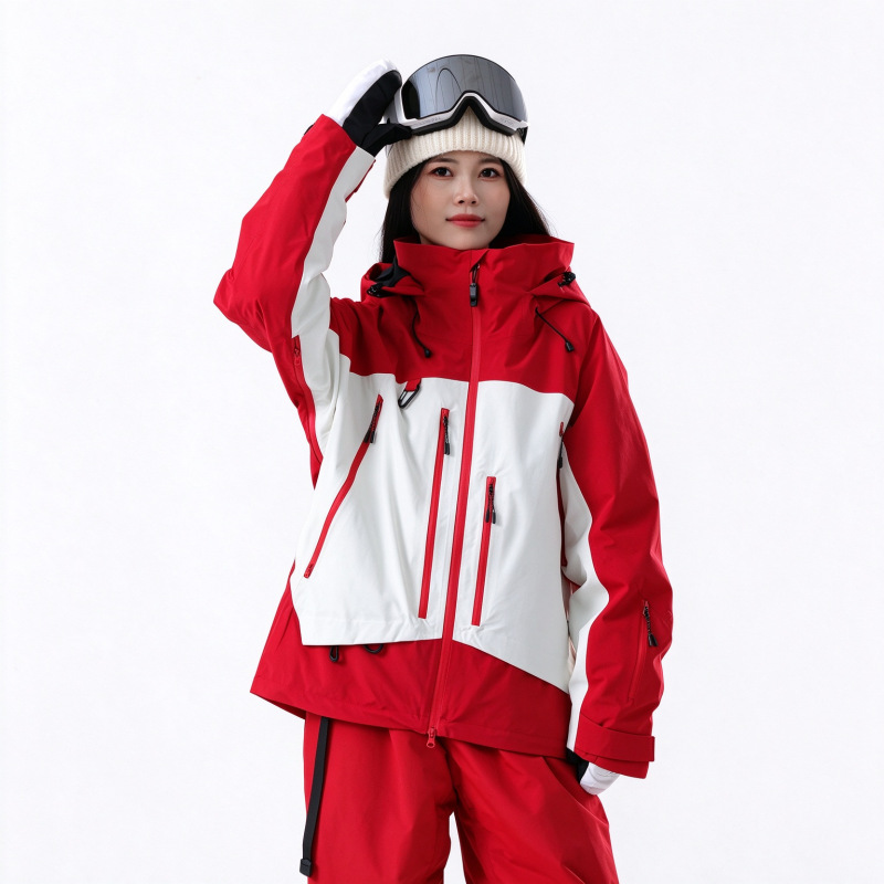 Ski Suit Set, Single Board and Double Board Quilted Thickened Two-Piece Set for Couples, Warm and Cold-Proof Outdoor Mountaineering Suit